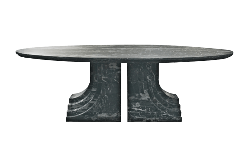 Mesa de comedor ovalada de mármol Estée Lauder