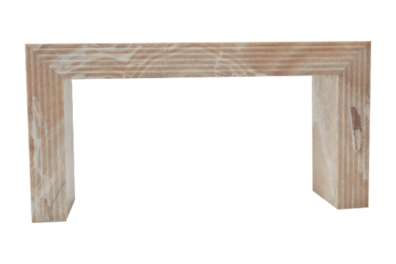 Mesa de mármol con marco marrón claro