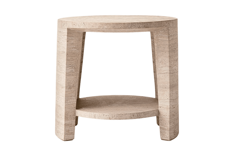 Mesa esquinera curva de doble capa