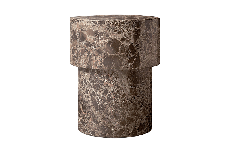 Mesa de esquina de doble columna de color morado y rojo