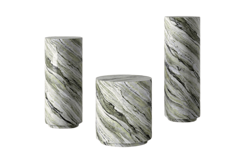 Mesa de esquina cilíndrica de jade en forma de nube