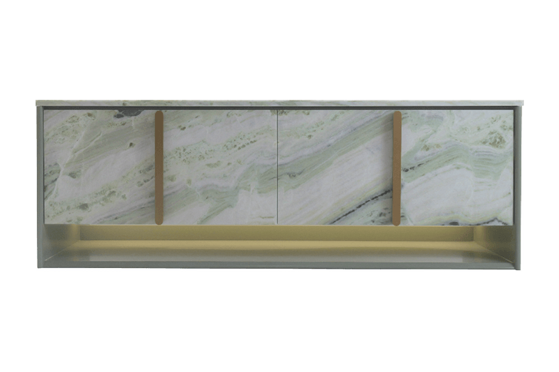 Gabinete de mármol con incrustaciones de vidrio