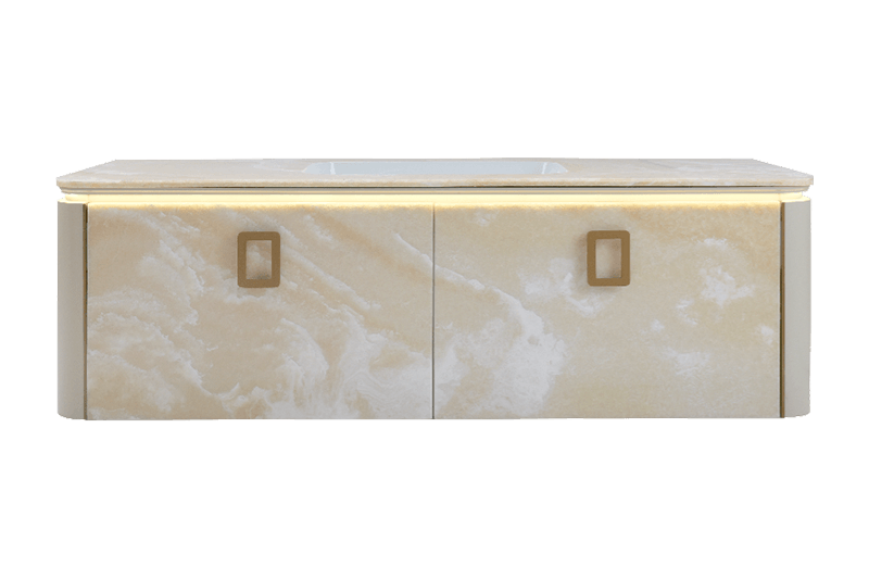Gabinete de mármol estampado de doble cajón