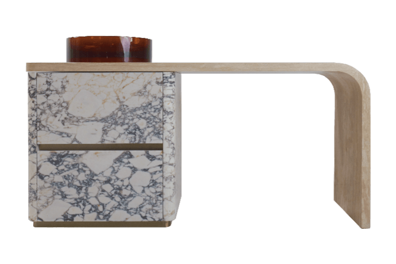 Gabinete lateral de mármol estampado con piedra moldeada (Especial)