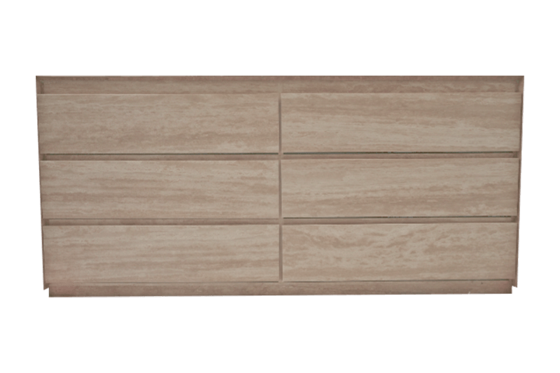 Gabinete plano de madera clara - Panel de mármol