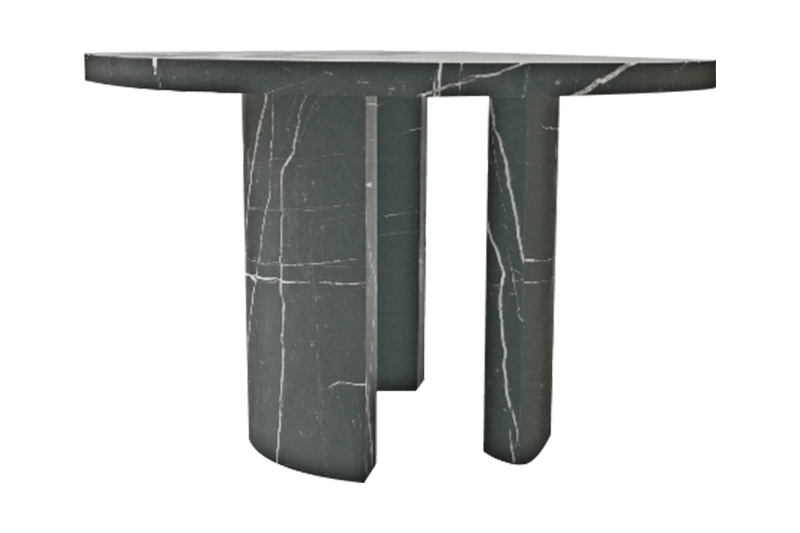 Mesa de mármol con línea de malla gris oscuro