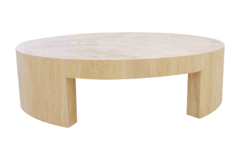 Mesa de centro de mármol curvo amarillo claro