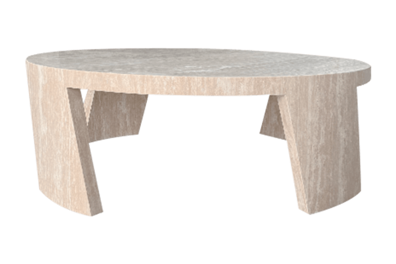 Mesa de centro de mármol geométrico blanquecino