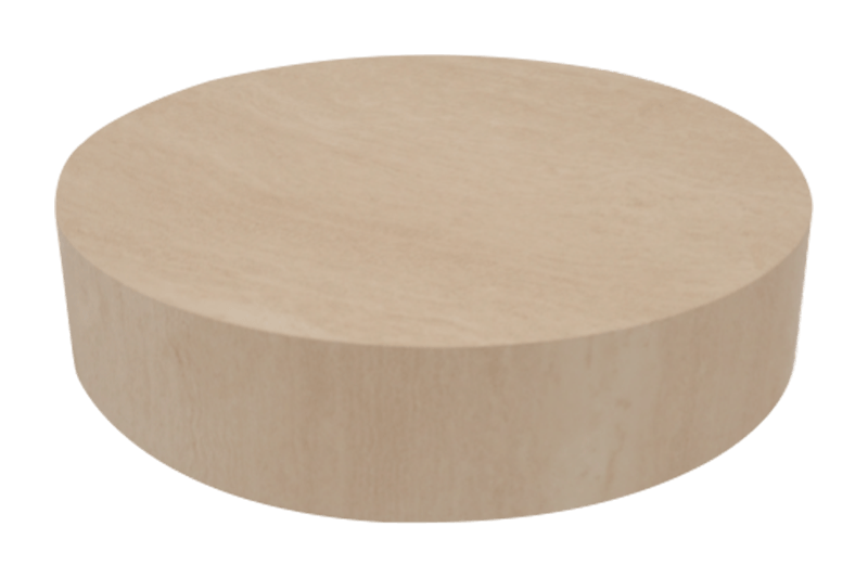 Mesa de centro redonda de mármol y madera clara