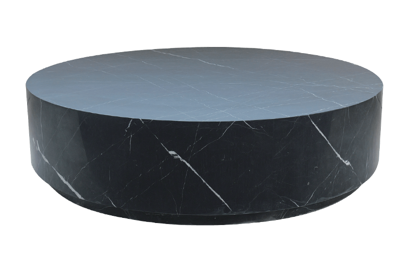 Mesa de centro de mármol con líneas plateadas de jade negro 