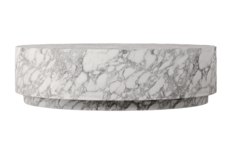 Mesa de centro de mármol en zigzag gris plateado