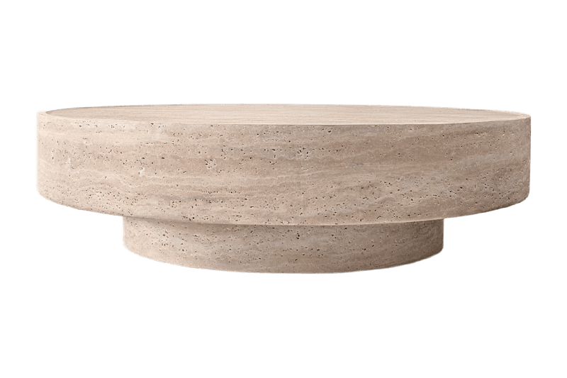 Mesa de centro de mármol laminado marrón cálido