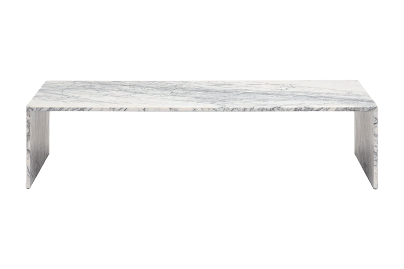 Mesa de centro de plata y mármol blanco