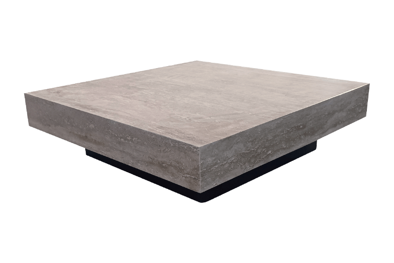 Mesa de centro cuadrada de mármol gris claro