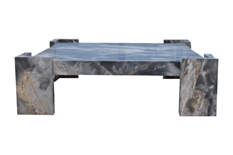 Mesa de centro de mármol cuadrado gris
