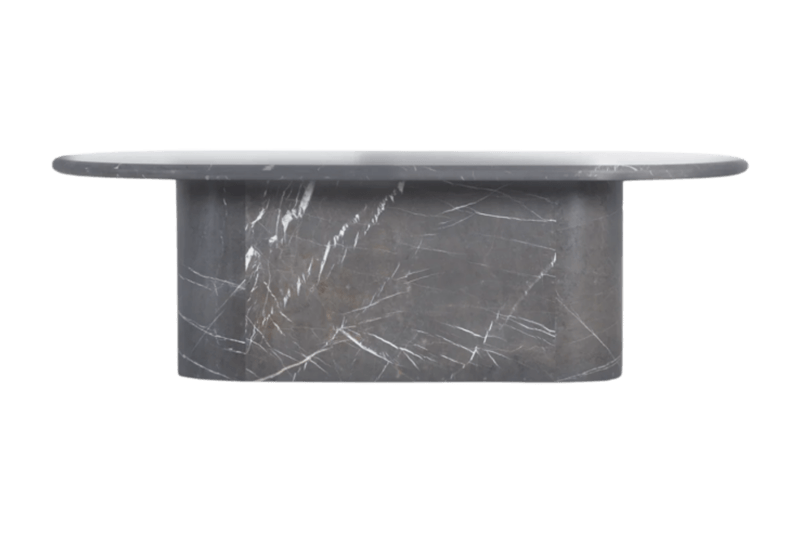 Mesa de comedor sencilla de piedra gris oscuro