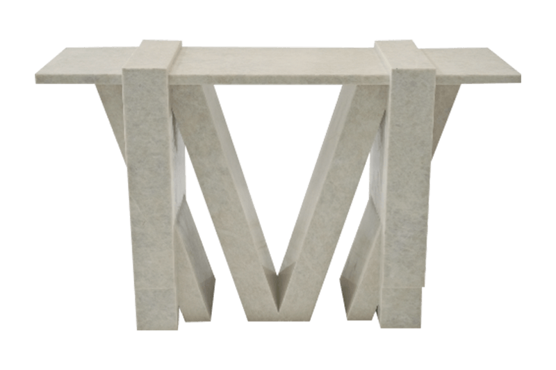 Mesa de mármol en forma de V doble