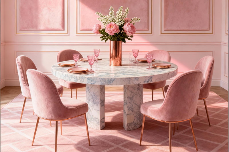 Mesa de mármol abierto de rima de tres columnas de color blanco panza de pez 