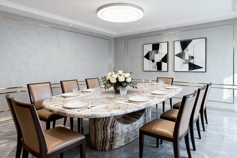 Mesa de piedra de mármol con marca de luna de la cueva de ceniza de roca